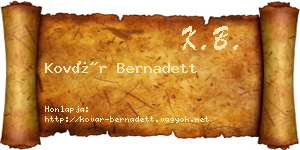 Kovár Bernadett névjegykártya