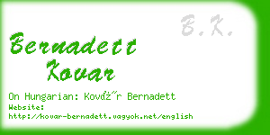 bernadett kovar business card